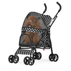 Pet Stroller Foldable 4 Wheels Cat Dog Travel Carrier Storage Basket W skylight