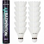 Goose Feather Badminton Birdies 12 Pack - Badminton Shuttlecocks With 6