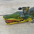 Vintage J  Chein Large 15  Tin Wind Up Alligator Toy  Works Well