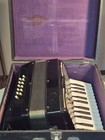 Made In Italy Piano Accordion 17 Treble Keys 12 Bass Black white W  Case