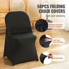 Uimoso 50pcs Black Stretch Spandex Chair Covers For Events And Dining