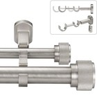 1-1 8 Inch Double Curtain Rod - Premium Nonadjustable 60in 5ft Drapery Rods -   