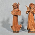 3 Vtg Hand Carved Wooden Angel Musical Instrument Figurine Christmas 4  Germany