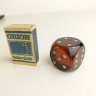 Vintage Dark Amber Bakelite Catalin Dice - 3 3cm  46 Grams - Gdr Germany