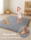 50x 50 Thick Padded Baby Floor Play Mat 1 2  Cushioned Velvet Surface Non Sli