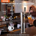 Vevor Kegerator Tower Kit  Dual Taps Beer Conversion Taps  Silver