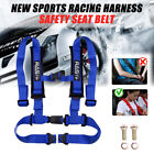 4 Point Harness 2  Seat Belt For Polaris Can-am Kawasaki Blue 2 Pack