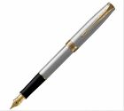 Brilliant Stainless Steel Parker Sonnet Series Fine  f  Nib Fountain Pen No Box