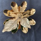 Vtg Signed Joan Rivers Fashion Flower Collection Gardenia Pin Brooch Enamel