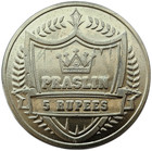 Praslin Seychelles 5 Rupees 2025 Ploughshare Tortoise - Color 32mm Unc