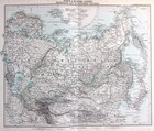 Original Antique Map Central Asia  Russia  China  Japan  Korea  Stieler  1891
