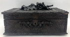 Large Antique German Black Forest Box Mid-1900 s Woodwork Sculpture