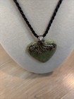 Irish Connemara Marble Heart W sterling Silver Necklace On 17    Cord