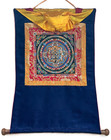 Kalachakra Mandala Original Tibetan Thangka Painting With Silk Brocade