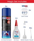 Ca Glue With Activator Kit  4 X 0 8 Oz Glue  2 X 6 7 Fl Oz Activator  Adhesive