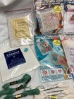 Large Lot Of Vintage Cross Stitch Fabrics Threads Blanks Patterns      