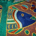 Kaross Pillow Cover Shangaan Hand Embroidered South African Fish No Insert