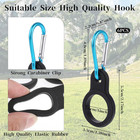 6 Pack Silicone Water Bottle Carrier Clips Carabiner D Ring Hiking Hook