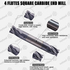 5 Pcs 4 Flute 1 4 x 1 2  X 2-1 2  Solid Carbide End Mill Double End Altin Coated