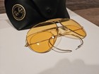 62-14 Vintage 60s B l Ray Ban Ambermatic Outdoorsman Aviator Sunglasses Yellow