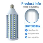 2-9pc Led Corn Light Bulb 5000lm 50w 300w Eq  6000k White Cool Daylight E26 Base