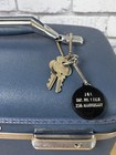 Vintage American Tourister Train Case Blue Vanity Makeup Luggage Mirror Tray Key