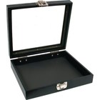 25 Gem Jars Black Display Tray Glass Lid Travel Case