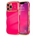  For Case For Women Girls  Cute Wave Frame Curly Shape Iphone 12 Pro Hot Pink