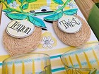 60s Vtg Lemon Tiki Set Retro Lemonade Glass Cup Cocktail Lot Mcm Bar Barware Nib