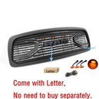Grill For Dodge Ram 2500 3500 Grill 2010-2018 Upper Grille W letter led Black