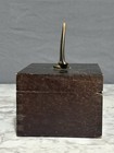 Vintage Wood Trinket Box Stained Brown With Brass Sailboat Coastal Nautical
