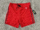 New Tucann Men   s Swim Trunks Shorts Zip Pockets Lined Giraff Red Size Xl  tb2 