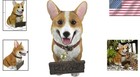Beautifully Hand-painted 11 5 Inch Corgi Statue With Humorous Reversible Sign