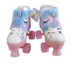 Nwt Skechers Twinkle Toes Shuffle Unicorn Girls 4-wheeler Roller Sneakers 3