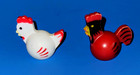 Vtg Fisher Price Little People Family Farm Barn   915 Red Rooster  white Chicken