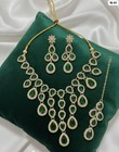 Indian Bollywood Ad Cz Necklace Set For Girls Women Party Wear