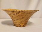Stunning Vtg Artisan Signed Hand-turned Spalted Burl Maple Wood Bowl Beautiful