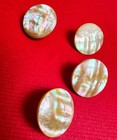 Set Of 4 Mother Of Pearl Button Lot V Iridescent Shell Snail Mermaid Shank Vtg