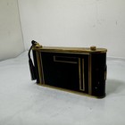 Antique Camera Style Powder Lipstick Manicure Black Gold Compact Combo Mirror