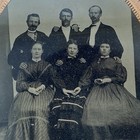 Tintype 3 Couples Photograph Victorian Era Markland Beach Weir Family Antique
