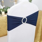 Peomeise 100pcs Navy Spandex Chair Sashes Buckle Slider For Wedding Party