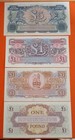 Britain- 3x1 Pound And 1x5pounds Banknotes  Various Dates  Crisp un