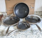 Hexclad 7-piece Nonstick Hybrid Stainless Steel Frying Pan Set 8  10  12    Wok 