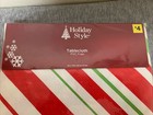 New Dolgencorp Holiday Style Christmas Stripes  Polyester Tablecloth 52  X 70 