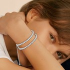 3 Pcs Tennis Bracelets For Women 14k Gold Plated 4mm 5a    Cz Diamo