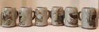Gorgeous Vtg German Stoneware Beer Mugs Steins Set 6 Wildlife Scenes W germany