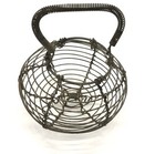 Mini Metal Wire Egg Collection Basket Footed W fixed Handle Farm Decor Vintage