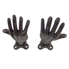 Open Hands Wall Hook Cast Iron Purse Towel Coat Jewelry Hanger Key Rack Set Of 2