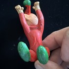 Vintage Mcm Red Rubber Pixie Elf Figurine Hanging Mantle Decor Christmas