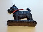 Antique Vtg Black Scottie Dog Cast Metal Bookend Scottish Terrier Door Stop 5 